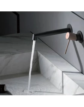 BUILT-IN BASIN FAUCET LINE SERIES IN GREY/CHAMPAGNE MATTE