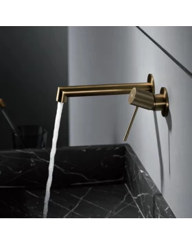 BUILT-IN BASIN FAUCET LINE SERIES IN BRUSHED GOLD