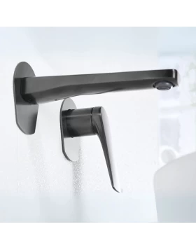 BUILT-IN BASIN FAUCET DELOS SERIES IN BLACK GUN METAL 