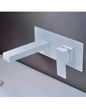BUILT-IN BASIN FAUCET SUIZA SERIES IN WHITE MATTE
