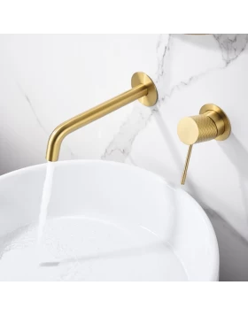 BUILT-IN BASIN FAUCET GENOVA SERIES IN BRUSHED GOLD
