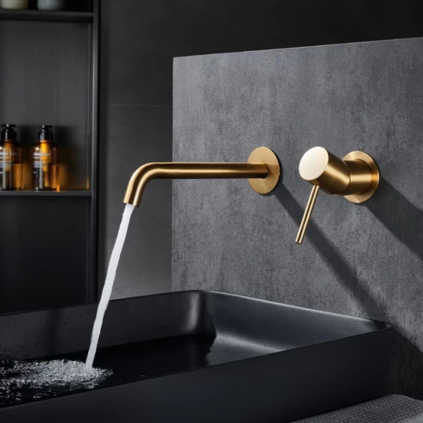 BUILT-IN BASIN FAUCET MONZA SERIES IN BRUSHED GOLD