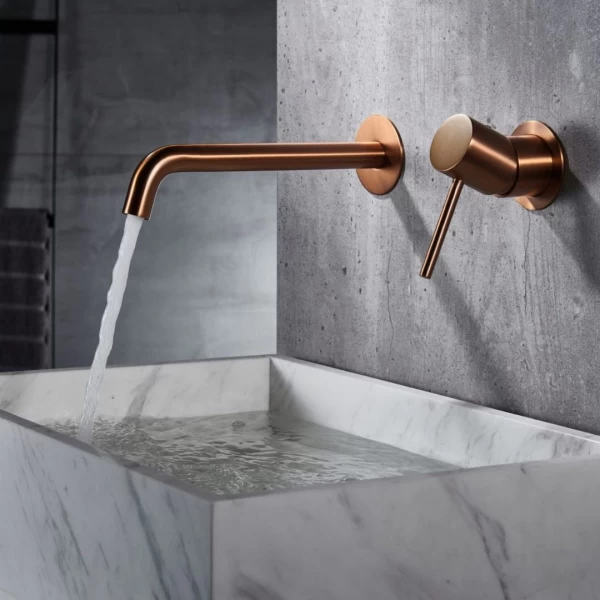 BUILT-IN BASIN FAUCET MONZA SERIES IN ROSE GOLD BRUSHED