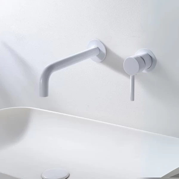 BUILT-IN BASIN FAUCET ETNA SERIES IN WHITE MATTE