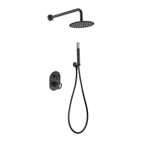 BUILT-IN SHOWER SET OLIMPO SERIES IN BLACK MATTE 