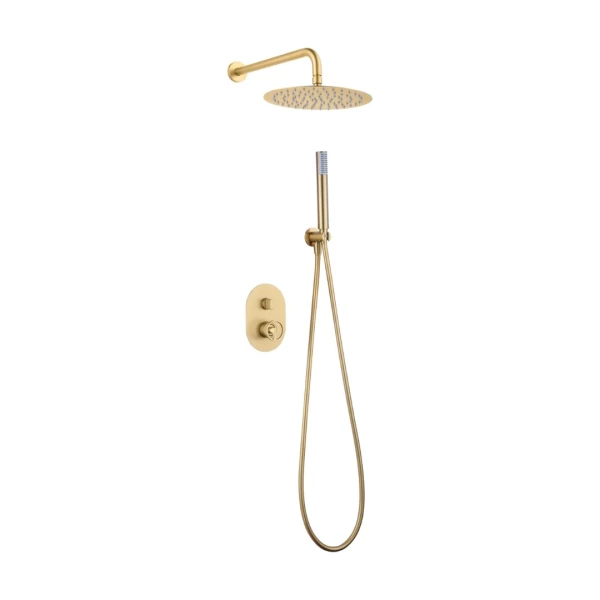 BUILT-IN SHOWER SET OLIMPO SERIES IN BRUSHED GOLD