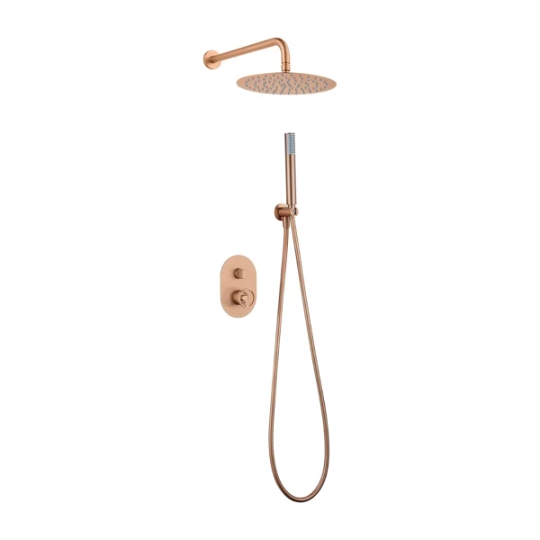 BUILT-IN SHOWER SET OLIMPO SERIES IN ROSE GOLD BRUSHED 