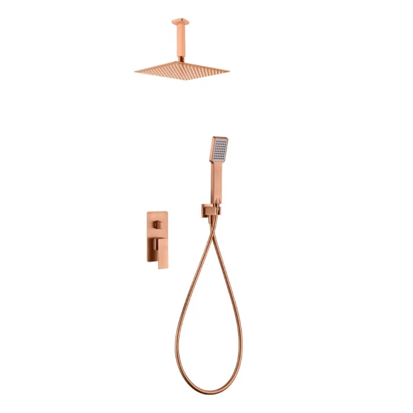 BUILT-IN SHOWER SET WITH CEILING SYSTEM CATANIA SERIES (PISA) IN ROSE GOLD BRUSHED