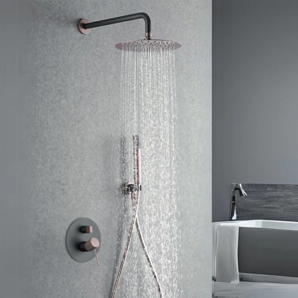 BUILT-IN SHOWER SET LINE SERIES GREY/CHAMPAGNE MATTE 