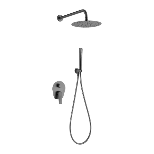 BUILT-IN SHOWER SET DELOS SERIES ΙΝ BLACK GUN METAL