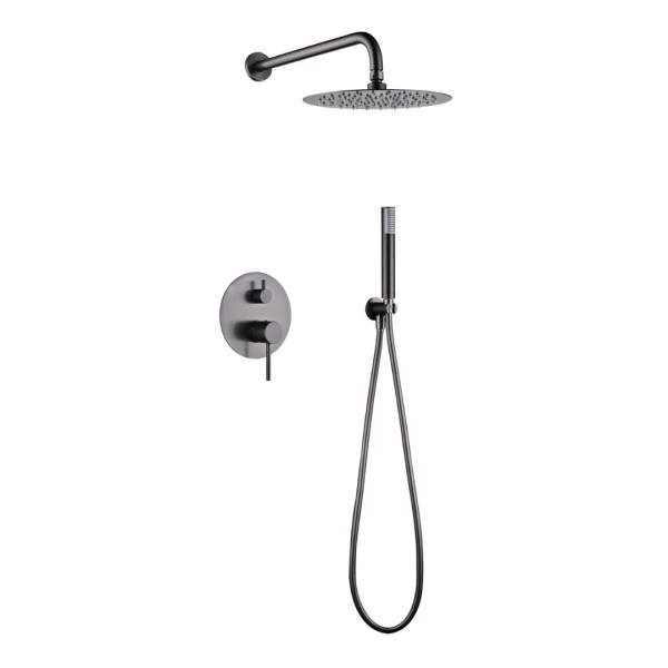 BUILT-IN SHOWER SET MONZA SERIES IN BLACK GUN METAL 