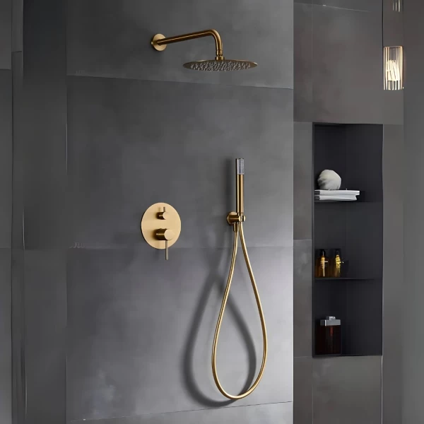  BUILT-IN SHOWER SET MONZA SERIES IN BRUSHED GOLD