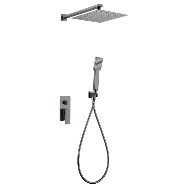 BUILT-IN SHOWER SET PISA SERIES BLACK GUN METAL