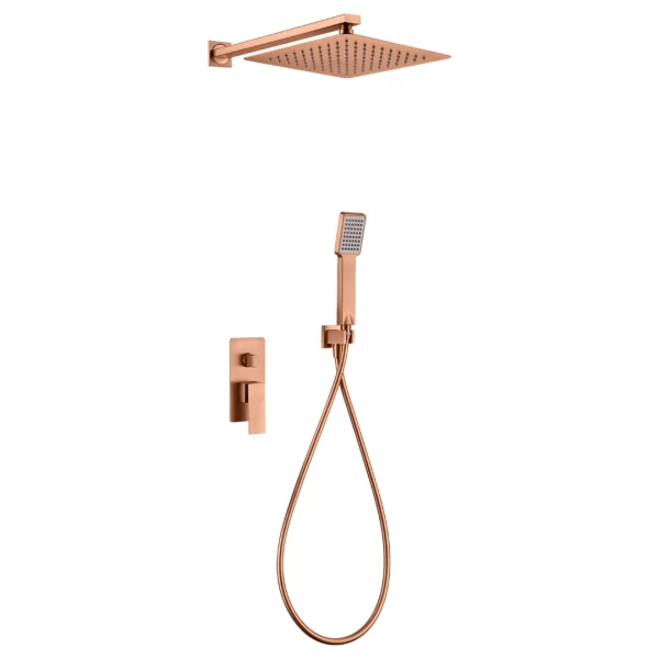 BUILT-IN SHOWER SET PISA SERIES IN ROSE GOLD BRUSHED