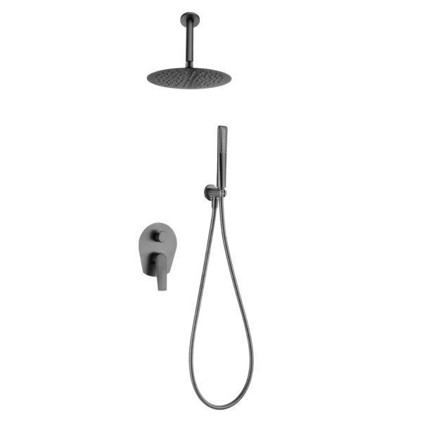 BUILT-IN SHOWER SET PAROS SERIES (DELOS) IN BLACK GUN METAL