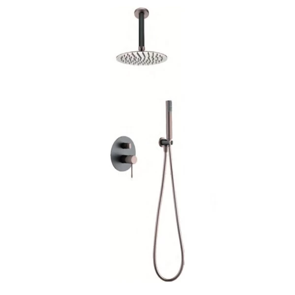 BUILT-IN SHOWER SET WITH CEILING SYSTEM TOP SERIES (LINE) MATTE GREY/CHAMPAGNE