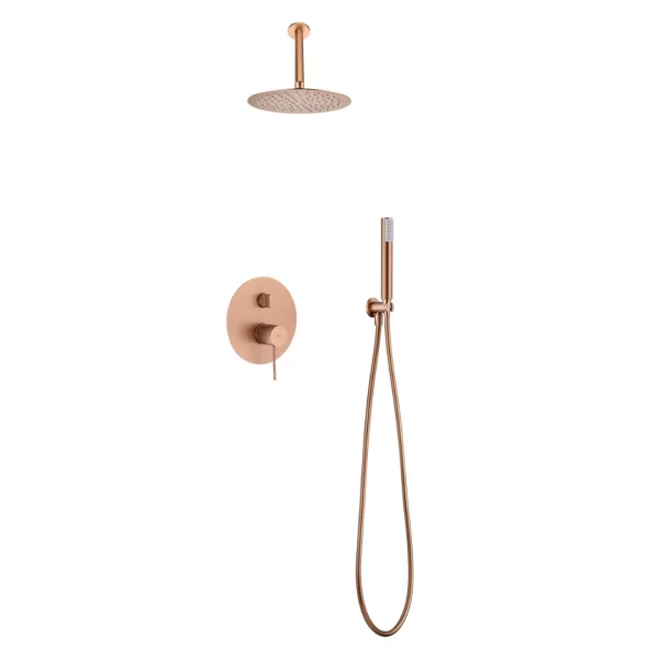 BUILT-IN SHOWER SET WITH CEILING SYSTEM TOP SERIES (LINE) ROSE GOLD BRUSHED