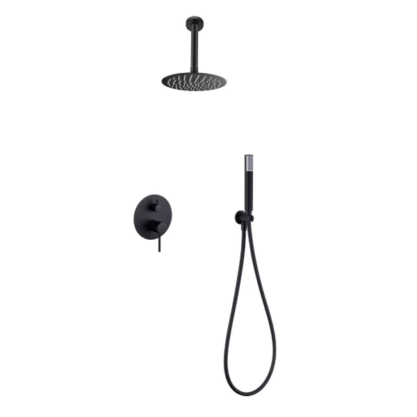 BUILT-IN SHOWER SET TIVOLI SERIES (ΜΟΝΖΑ) IN BLACK MATTE