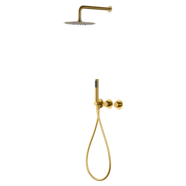 ASSEN SERIES THERMOSTATIC BUILT-IN SHOWER SET IN BRUSHED GOLD