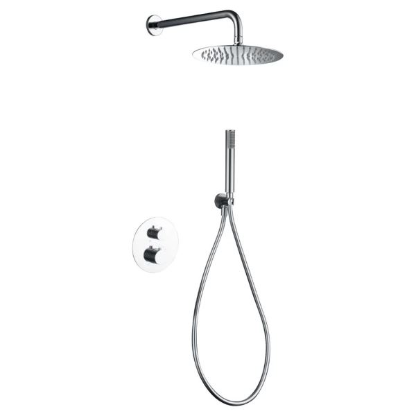BUILT-IN THERMOSTATIC SHOWER SET GENOVA SERIES IN CHROME
