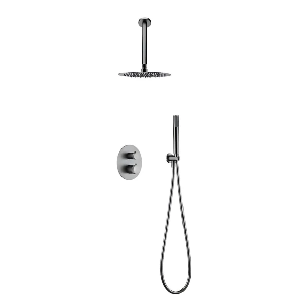 BUILT-IN THERMOSTATIC SHOWER SET WITH CEILING SYSTEM TOP SERIES (LINE) IN BRUSHED NICKEL