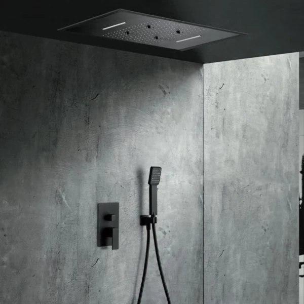 BUILT-IN SHOWER SET SUMATRA SERIES IN BLACK MATTE