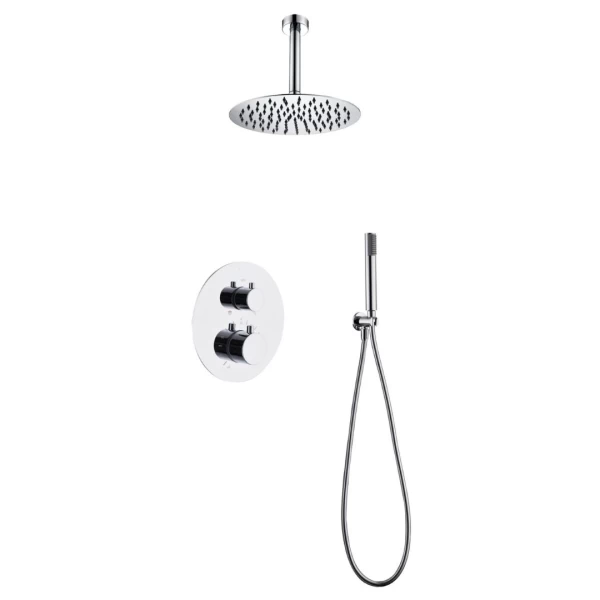 BUILT-IN THERMOSTATIC SHOWER SET WITH CEILING SYSTEM PIAMOTE SERIES (GENOVA) IN CHROME