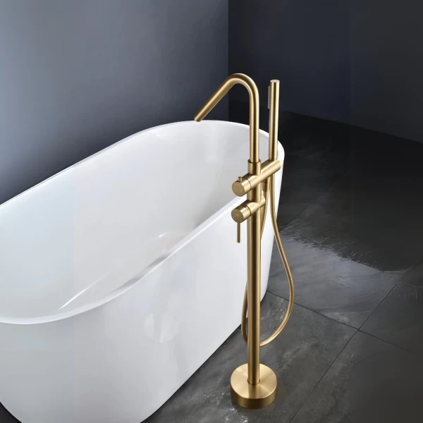 FREESTANDING BATHTUB FAUCET CORCEGA SERIES IN BRUSHED GOLD