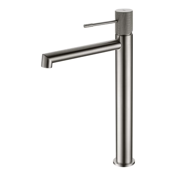 BASIN MIXER WITH HIGH SPOUT LINE SERIES IN NICKEL BRUSHED