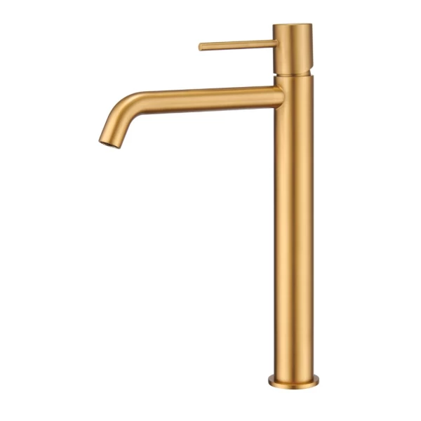 BASIN MIXER WITH HIGH SPOUT MONZA SERIES IN BRUSHED GOLD
