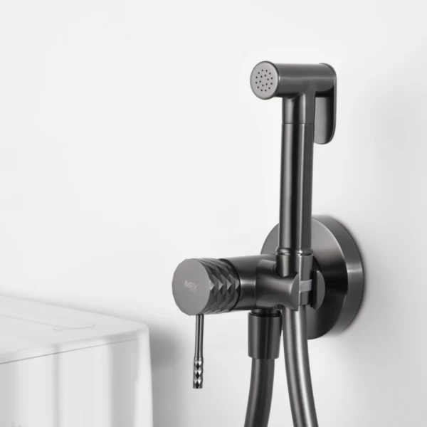 BUILT-IN BIDET FAUCET GENOVA SERIES BLACK GUN METAL 