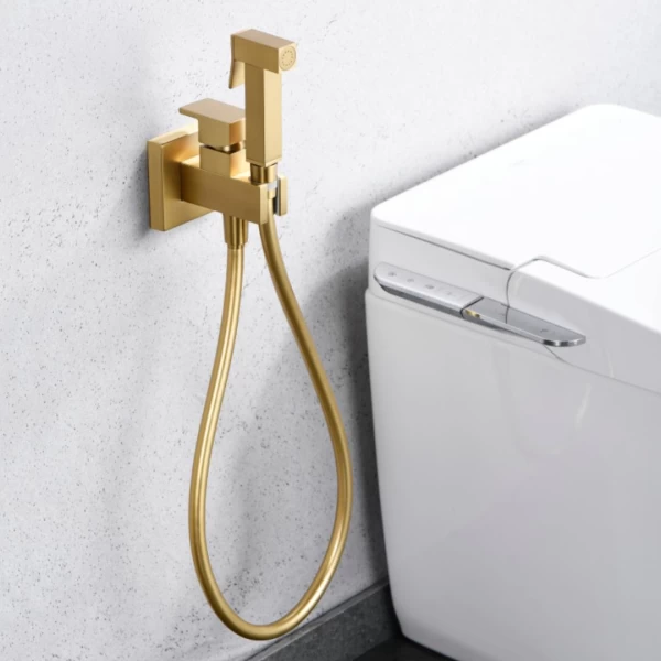 BUILT-IN BIDET FAUCET IRLANDA SERIES BRUSHED GOLD 