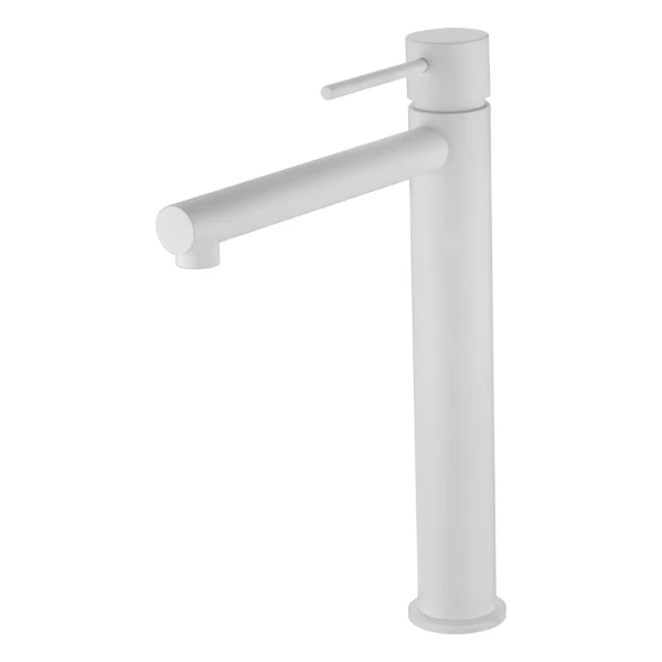 BASIN MIXER WITH HIGH SPOUT MILOS SERIES IN WHITE MATTE