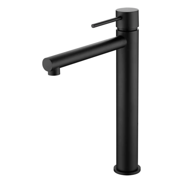 BASIN MIXER WITH HIGH SPOUT MILOS SERIES IN BLACK MATTE