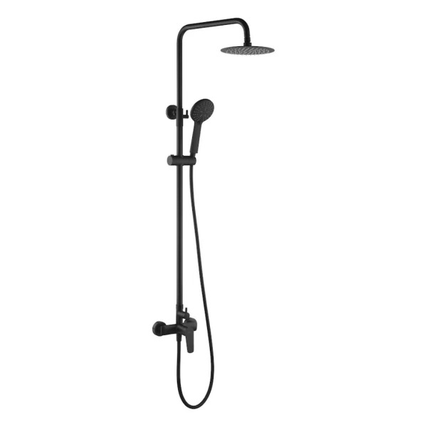 SHOWER BAR BELGICA SERIES IN BLACK MATTE