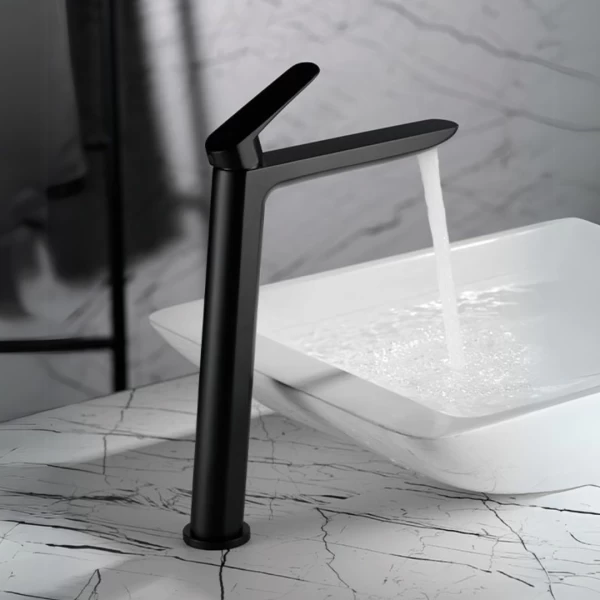 BASIN MIXER WITH HIGH SPOUT BELGICA SERIES IN BLACK MATTE