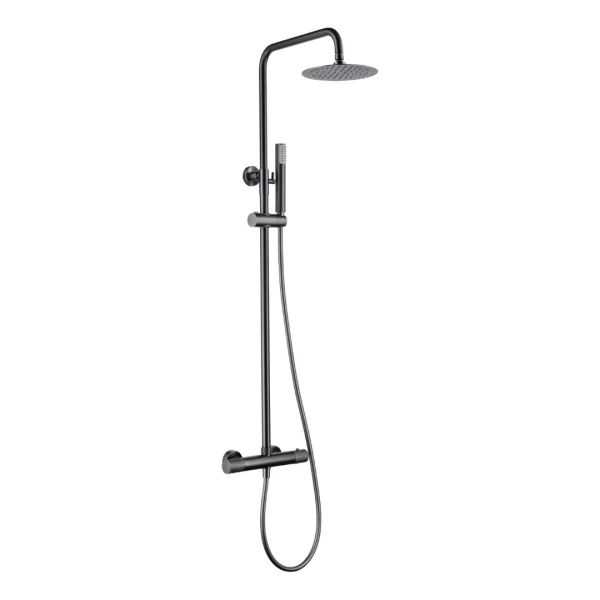 THERMOSTATIC SHOWER BAR LINE SERIES ΙΝ BLACK GUN METAL