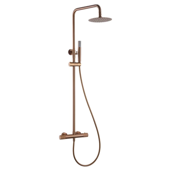 THERMOSTATIC SHOWER BAR LINE SERIES ΙΝ ROSE GOLD BRUSHED