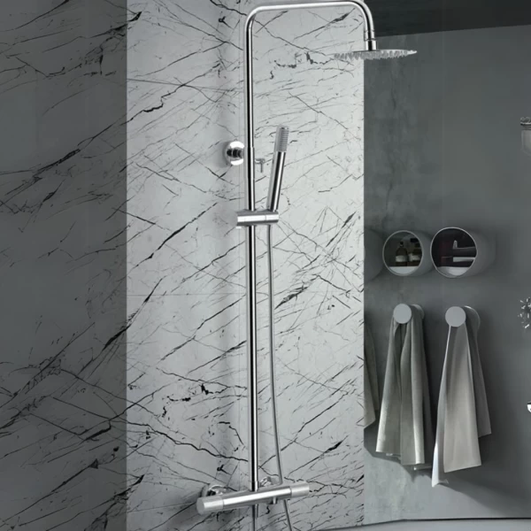 THERMOSTATIC SHOWER BAR WITH 3 OUTLETS LINE SERIES IN CHROME
