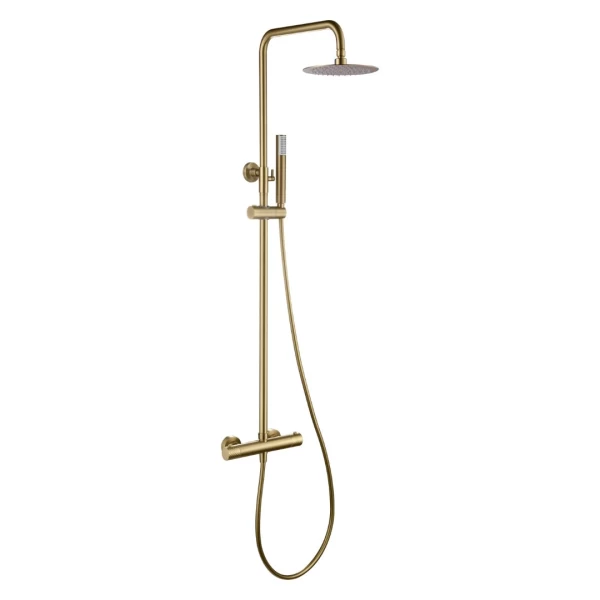 THERMOSTATIC SHOWER BAR GENOVA SERIES ΙΝ BRUSHED GOLD 