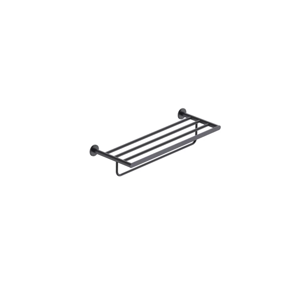 DOUBLE TOWEL RAIL PRACTIC SERIES IN BLACK MATTE