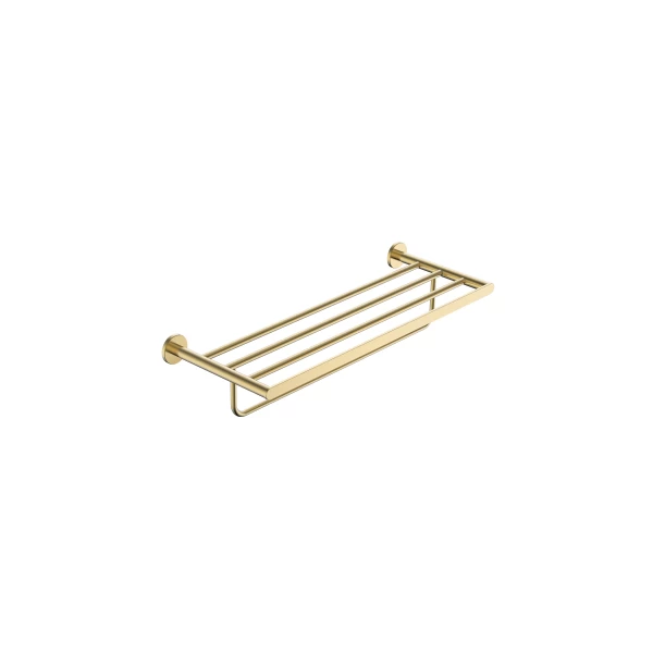 DOUBLE TOWEL RAIL PRACTIC SERIES IN BRUSHED GOLD