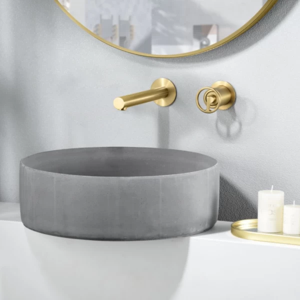 BUILT-IN BASIN FAUCET OLIMPO SERIES BRUSHED GOLD