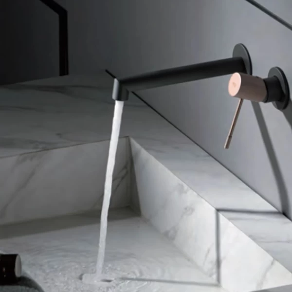 BUILT-IN BASIN FAUCET LINE SERIES IN GREY/CHAMPAGNE MATTE