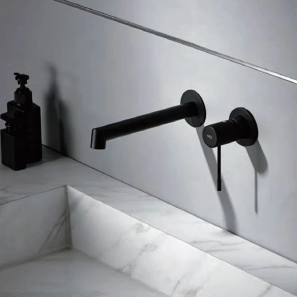 BUILT-IN BASIN FAUCET LINE SERIES IN BLACK MATTE