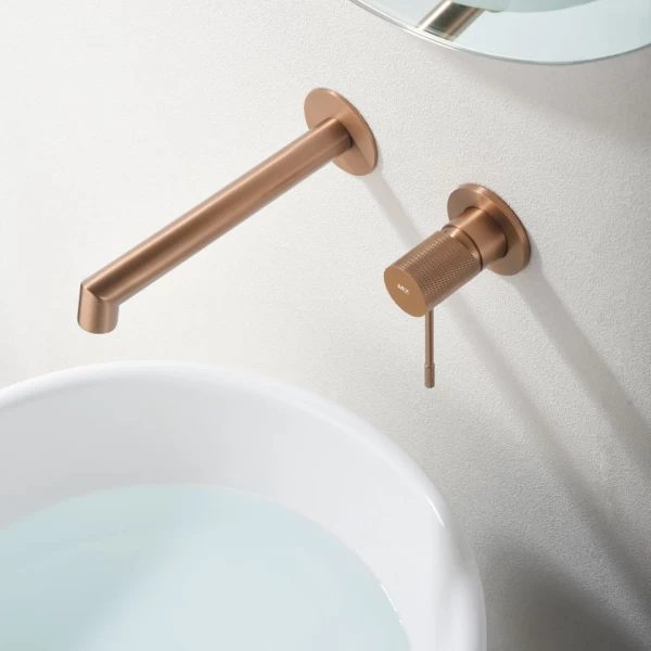 BUILT-IN BASIN FAUCET LINE SERIES IN ROSE GOLD BRUSHED