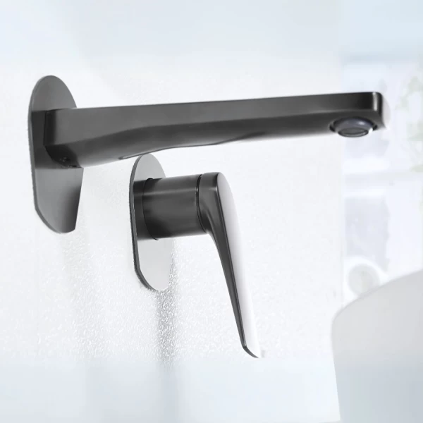 BUILT-IN BASIN FAUCET DELOS SERIES IN BLACK GUN METAL 