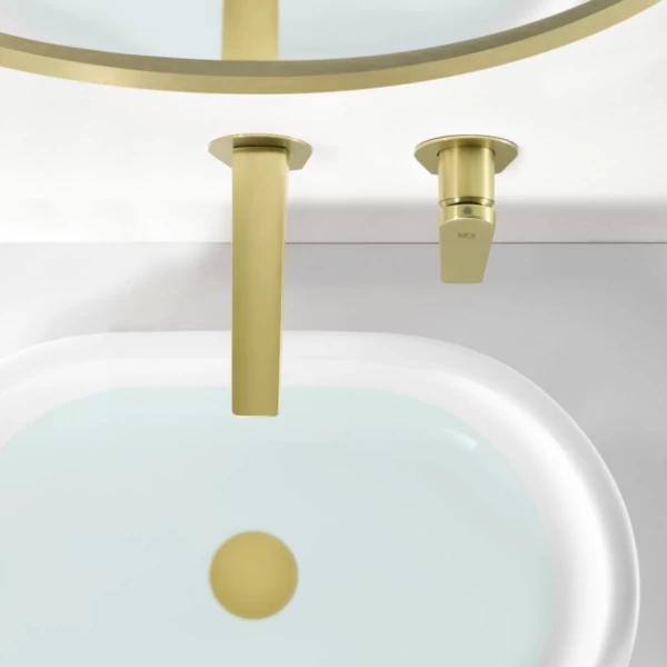  BUILT-IN BASIN FAUCET DELOS SERIES ΙΝ BRUSHED GOLD