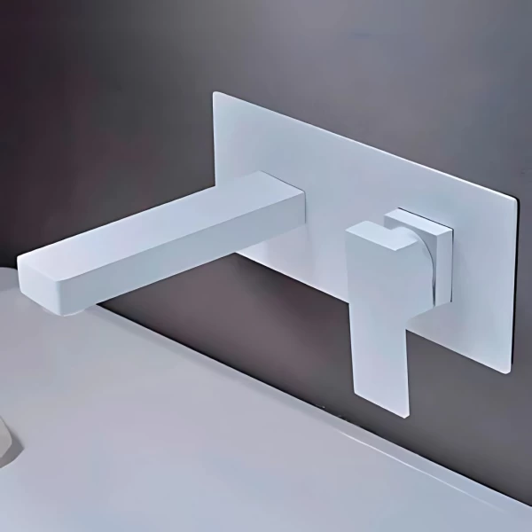 BUILT-IN BASIN FAUCET SUIZA SERIES IN WHITE MATTE