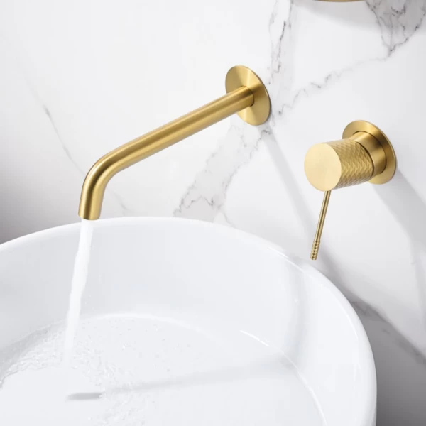 BUILT-IN BASIN FAUCET GENOVA SERIES IN BRUSHED GOLD